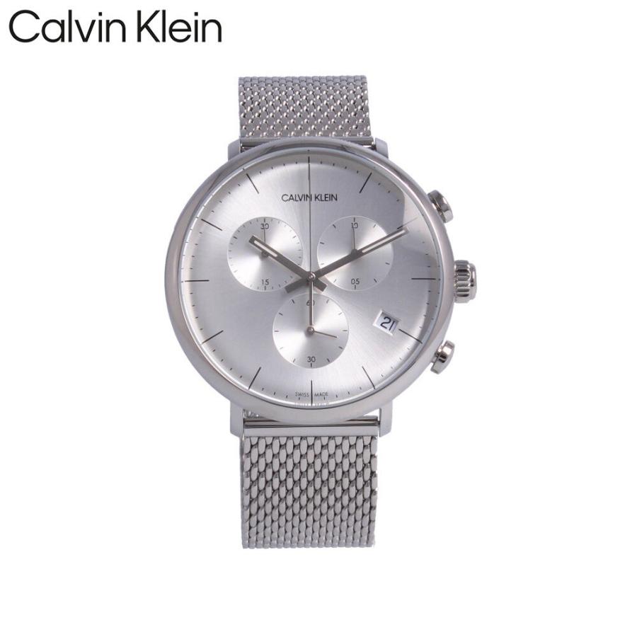  Shop Authentic Calvin Klein High Noon Silver Dial Silver Mesh Bracelet Watch for Men - K8M27126 - Luxxuri