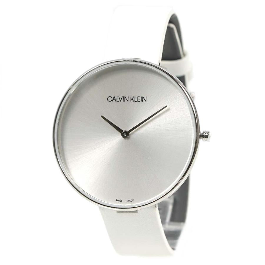  Shop Authentic Calvin Klein Full Moon White Dial White Leather Strap Watch for Women - K8Y231L6 - Luxxuri