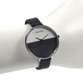  Shop Authentic Calvin Klein Rise White Grey Dial Black Leather Strap Watch for Women - K7A231C3 - Luxxuri
