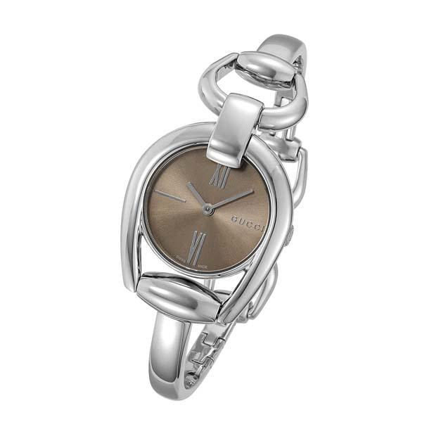  Shop Authentic Gucci Horsebit Collection Quartz Brown Dial Silver Steel Strap Watch For Women - YA139501 - Luxxuri