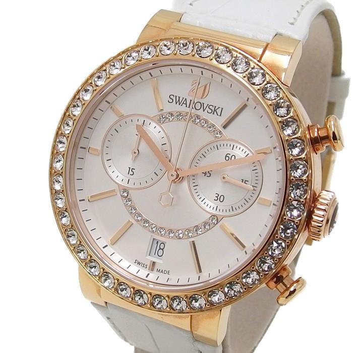  Shop Authentic Swarovski Citra Sphere Chrono White Dial White Leather Strap Watch for Women - 5080602 - Luxxuri