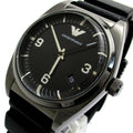  Shop Authentic Emporio Armani Franco Black Dial Black Leather Strap Watch For Men - AR0368 - Luxxuri