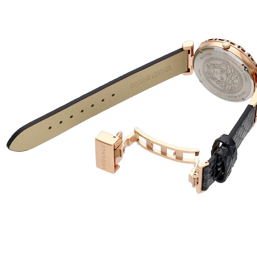  Shop Authentic Versace Palazzo Empire Greca Black Dial Black Leather Strap Watch for Women - VEDV00719 - Luxxuri