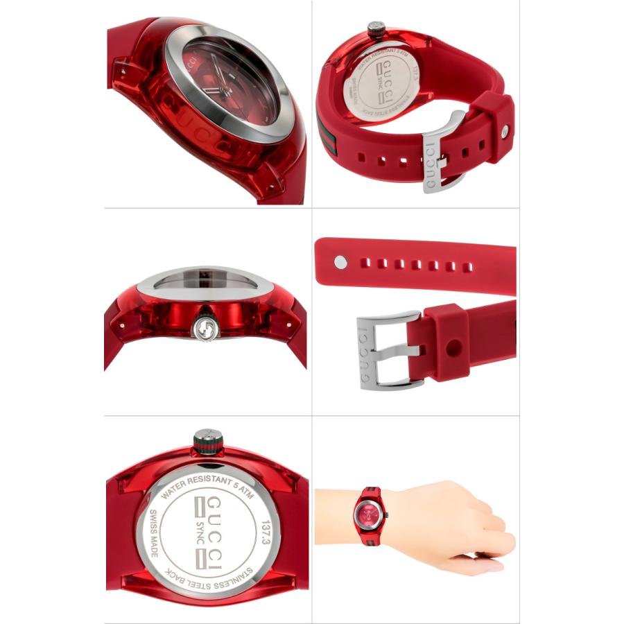  Shop Authentic Gucci Sync Quartz Red Dial Red Rubber Strap Watch For Women - YA137303 - Luxxuri