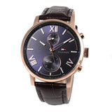  Shop Authentic Tommy Hilfiger Aiden Quartz Blue Dial Brown Leather Strap Watch for Men - 1791308 - Luxxuri