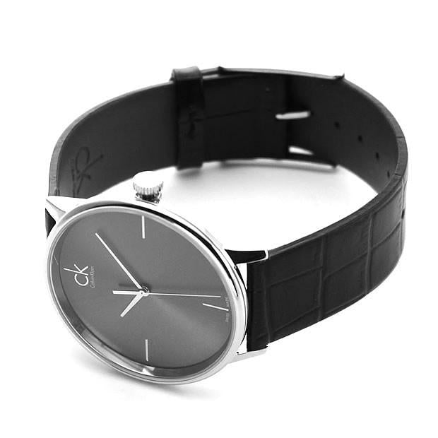  Shop Authentic Calvin Klein Accent Black Dial Black Leather Strap Watch for Men - K2Y2X1C3 - Luxxuri