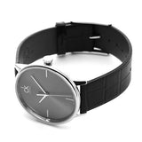  Shop Authentic Calvin Klein Accent Black Dial Black Leather Strap Watch for Men - K2Y2X1C3 - Luxxuri