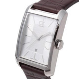  Shop Authentic Calvin Klein Window Silver Dial Brown Leather Strap Watch for Women - K2M23126 - Luxxuri