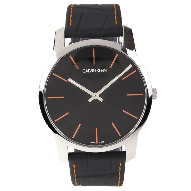  Shop Authentic Calvin Klein City Black Dial Black Leather Strap Watch for Men - K2G211C1 - Luxxuri