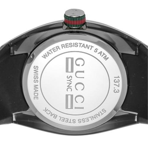  Shop Authentic Gucci Sync Quartz Black Dial Black Rubber Strap Watch For Men - YA137301 - Luxxuri