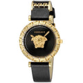 Versace Palazzo Empire Greca Black Dial Black Leather Strap Watch for Women - VEDV00119