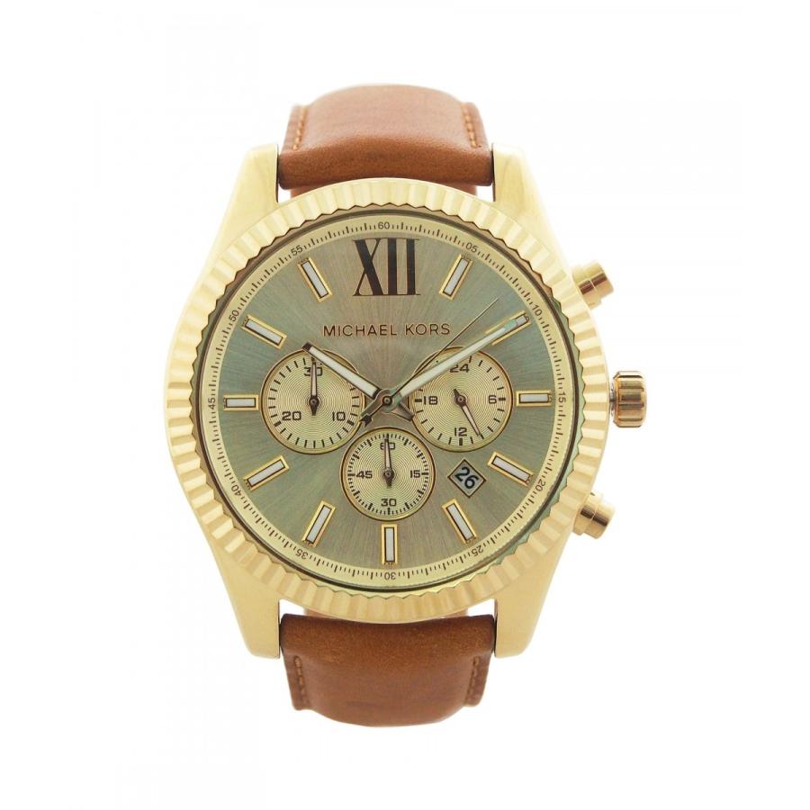  Shop Authentic Michael Kors Lexington Chronograph Gold Dial Brown Leather Strap Watch For Men - MK8447 - Luxxuri