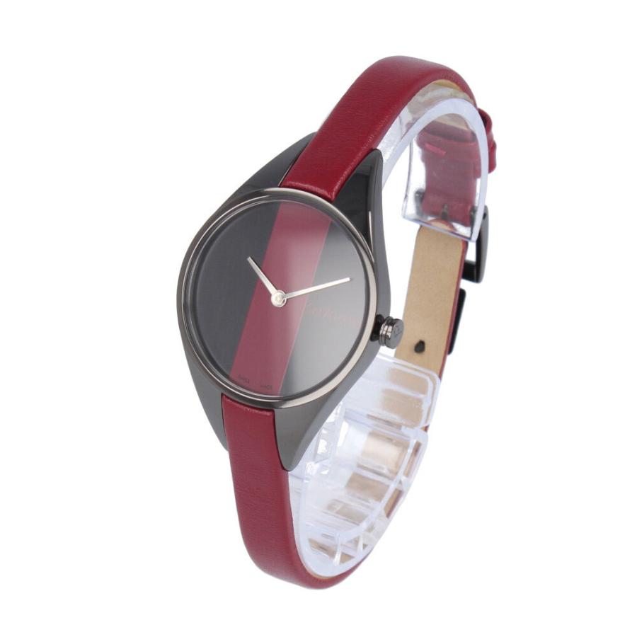  Shop Authentic Calvin Klein Rebel Red Black Dial Red Leather Strap Watch for Women - K8P237U1 - Luxxuri