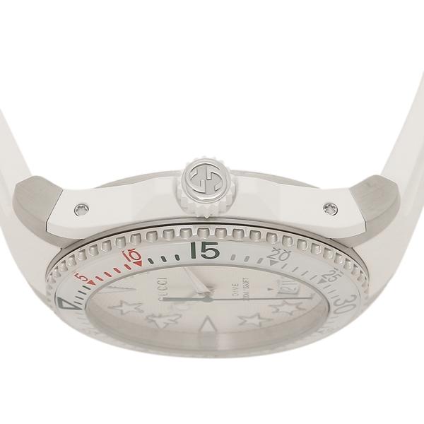  Shop Authentic Gucci Dive Quartz White Dial White Rubber Strap Watch For Men - YA136337 - Luxxuri