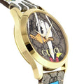  Shop Authentic Gucci G Timeless Disney Donald Duck Brown Dial Brown Leather Strap Watch For Women - YA1264167 - Luxxuri