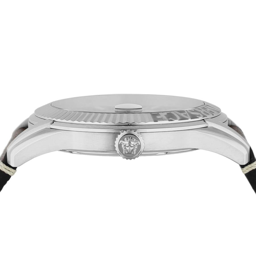  Shop Authentic Versace Greca Time Quartz Blue Dial Brown Leather Strap Watch For Men - VE3K00122 - Luxxuri