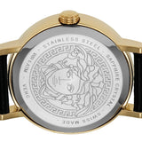  Shop Authentic Versace Virtus Quartz Black Dial Black Leather Strap Watch for Women - VEHC00119 - Luxxuri