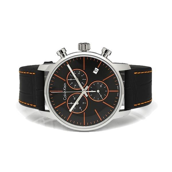  Shop Authentic Calvin Klein City Chronograph Black Dial Black Leather Strap Watch for Men - K2G271C1 - Luxxuri