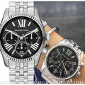 Michael Kors Runway Chronograph Black Dial Silver Steel Strap Watch For Women - MK5708