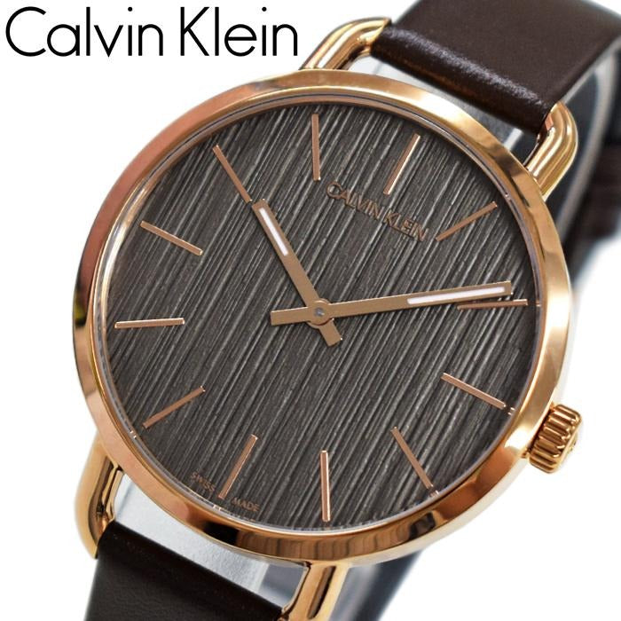  Shop Authentic Calvin Klein Even Grey Dial Brown Leather Strap Watch for Women - K7B236G3 - Luxxuri