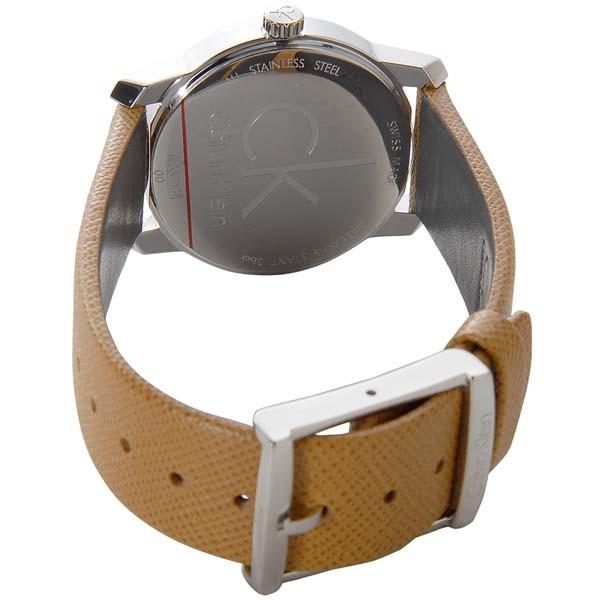 Shop Authentic Calvin Klein City Silver Dial Orange Leather Strap Watch for Women - K2G231G6 - Luxxuri