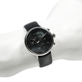  Shop Authentic Calvin Klein High Noon Chronograph Black Dial Black Leather Strap Watch for Men - K8M271C1 - Luxxuri
