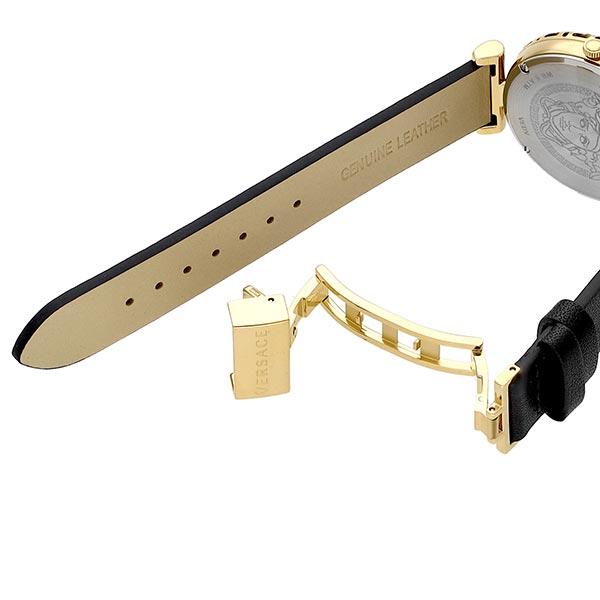  Shop Authentic Versace Palazzo Empire Greca Black Dial Black Leather Strap Watch for Women - VEDV00119 - Luxxuri