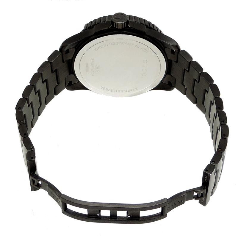  Shop Authentic Gucci G Timeless Sport Black Dial Black Steel Strap Watch For Men - YA126230 - Luxxuri