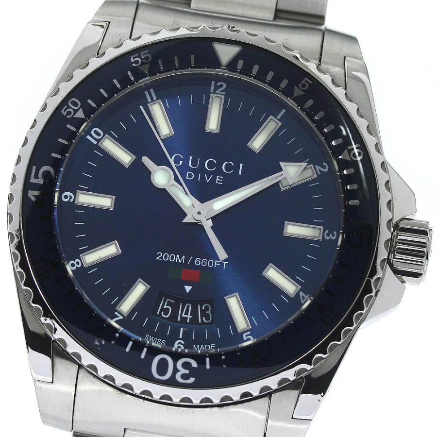  Shop Authentic Gucci Dive Quartz Blue Dial Silver Steel Strap Watch For Men - YA136311 - Luxxuri