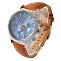 Shop Authentic Michael Kors Lexington Chronograph Blue Dial Brown Leather Strap Watch For Men - MK8537 - Luxxuri
