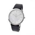  Shop Authentic Calvin Klein Minimalist White Dial Black Leather Strap Watch for Men - K3M211C6 - Luxxuri
