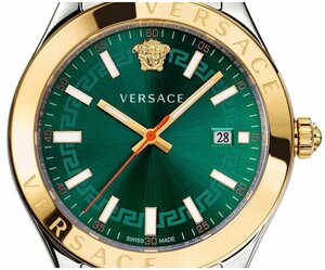  Shop Authentic Versace Hellenyium Quartz Green Dial Two Tone Steel Strap Watch For Men - VEVI00620 - Luxxuri