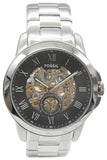  Shop Authentic Fossil Grant Skeleton Black Dial Silver Steel Strap Watch for Men - ME3055 - Luxxuri