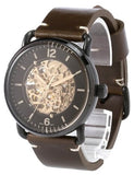  Shop Authentic Fossil Commuter Automatic Black Dial Brown Leather Strap Watch for Men - ME3158 - Luxxuri