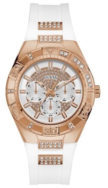  Shop Authentic Guess Luna Diamonds White Dial White Rubber Strap Watch for Women - W0653L4 - Luxxuri
