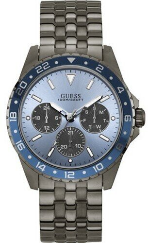  Shop Authentic Guess Odyssey Quartz Blue Dial Gunmetal Steel Strap Watch For Men - W1107G5 - Luxxuri
