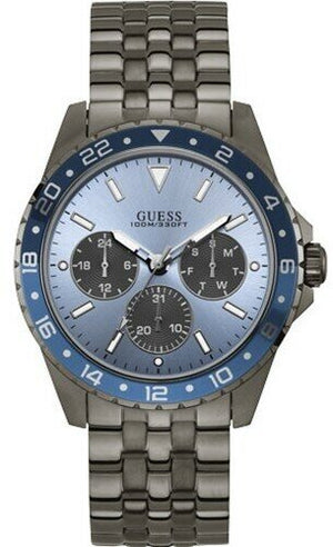  Shop Authentic Guess Odyssey Quartz Blue Dial Gunmetal Steel Strap Watch For Men - W1107G5 - Luxxuri