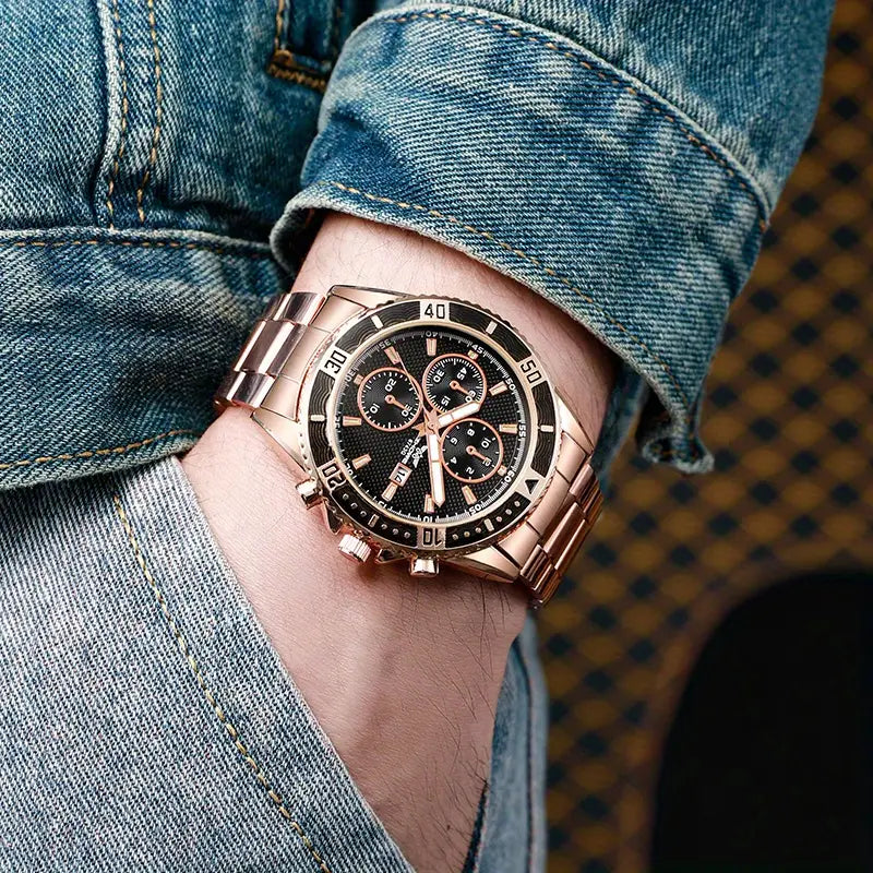  Shop Authentic Guess BFF Multifunction Black Dial Rose Gold Steel Strap Watch for Women - W0231L7 - Luxxuri