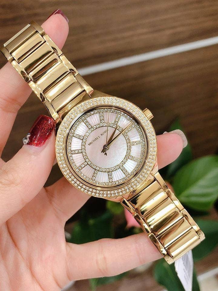  Shop Authentic Michael Kors Kerry Mother of Pearl Dial Gold Steel Strap Watch for Women - MK3396 - Luxxuri