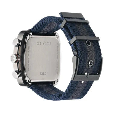  Shop Authentic Gucci Coupe Chronograph Blue Dial Two Tone NATO Strap Watch for Men - YA131203 - Luxxuri