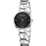  Shop Authentic Calvin Klein Stately Black Dial Silver Steel Strap Watch for Women - K3G2312S - Luxxuri