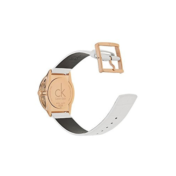  Shop Authentic Calvin Klein Accent White Dial White Leather Strap Watch for Women - K2Y2X6K6 - Luxxuri
