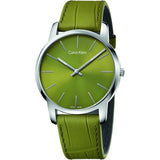  Shop Authentic Calvin Klein City Green Dial Green Leather Strap Watch for Men - K2G211WL - Luxxuri