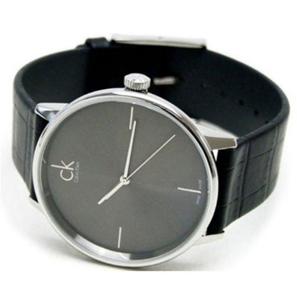  Shop Authentic Calvin Klein Accent Black Dial Black Leather Strap Watch for Men - K2Y2X1C3 - Luxxuri