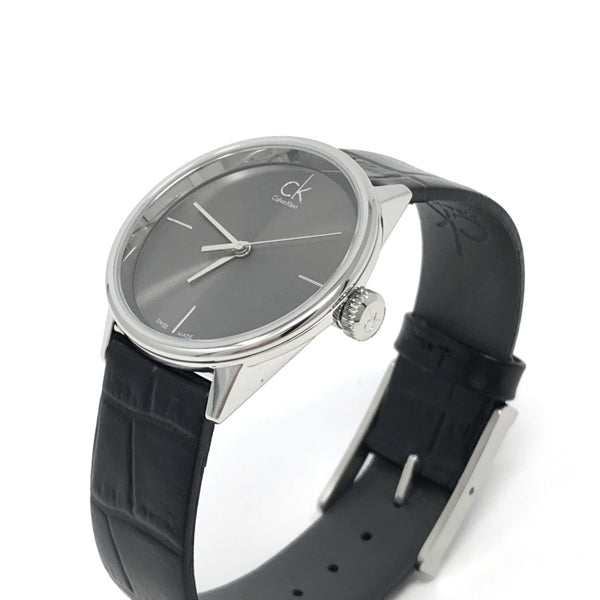  Shop Authentic Calvin Klein Accent Black Dial Black Leather Strap Watch for Women  - K2Y2Y1C3 - Luxxuri