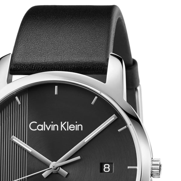  Shop Authentic Calvin Klein City Quartz Black Dial Black Leather Strap Watch for Men - K2G2G1C1 - Luxxuri