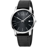  Shop Authentic Calvin Klein City Quartz Black Dial Black Leather Strap Watch for Men - K2G2G1C3 - Luxxuri