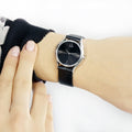  Shop Authentic Calvin Klein Skirt Black Dial Black Leather Strap Watch for Women  - K2U231C1 - Luxxuri