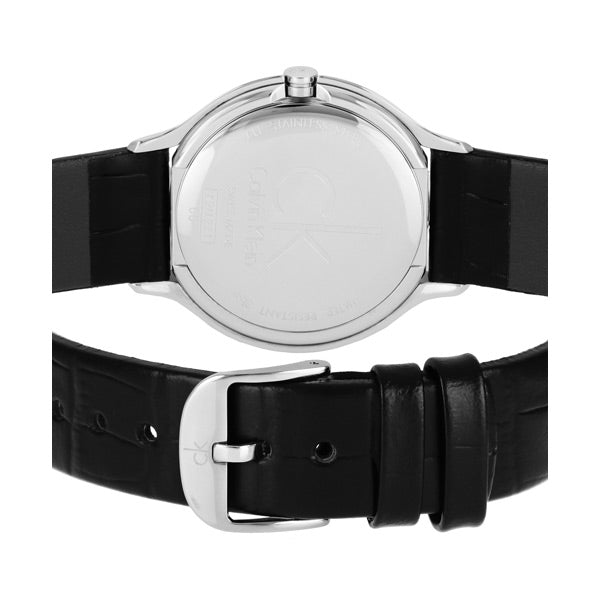  Shop Authentic Calvin Klein Skirt Black Dial Black Leather Strap Watch for Women - K2U231CS - Luxxuri