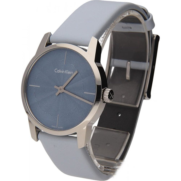  Shop Authentic Calvin Klein City Blue Dial Blue Leather Strap Watch for Women - K2G231VN - Luxxuri